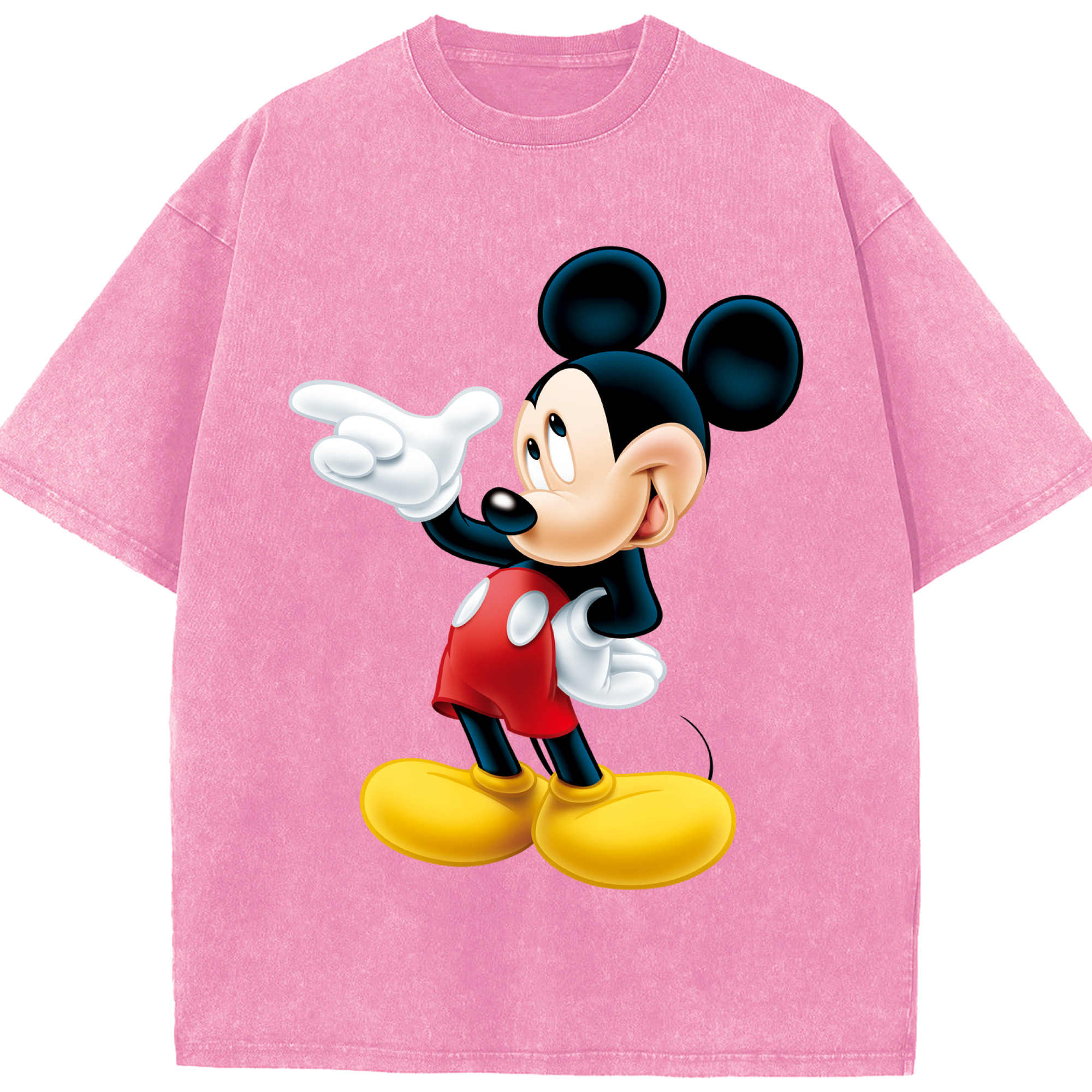 （画像用） ミッキーマウス Mickey Mouse 綿100% ヴィンテージ風 半袖Tシャツ（フロントプリント）